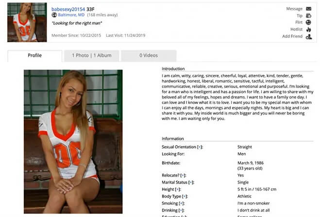 example of profile on friendfinder x
